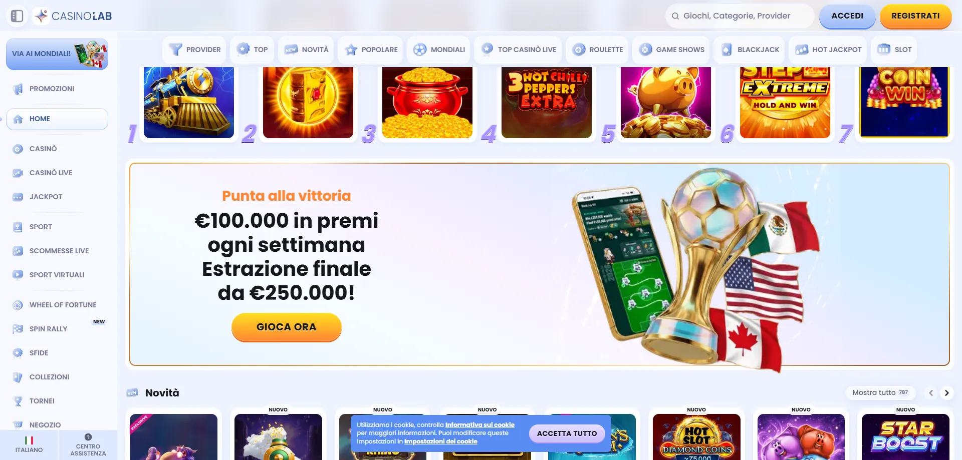App mobile di Casinolab Casino per iOS e Android